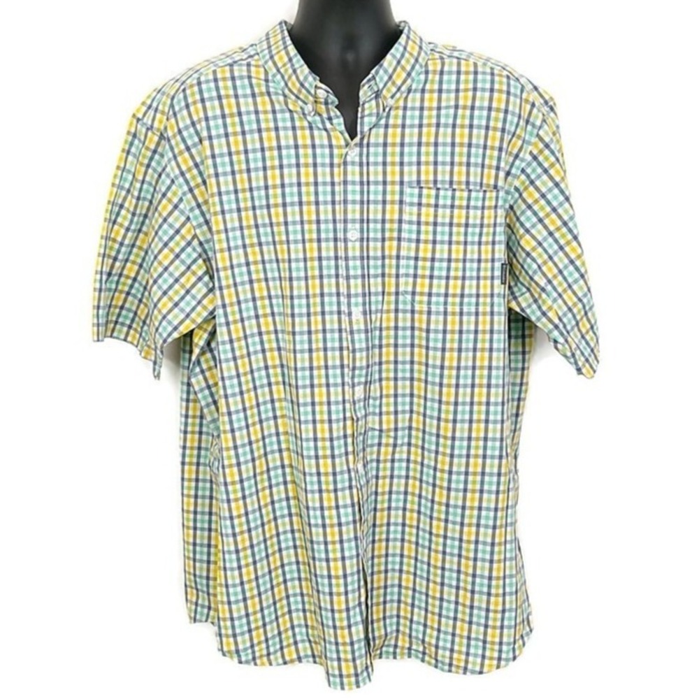 Columbia Regular Fit Plaid Short Sleeve Button Down Shirt sz 2X‎ Tall